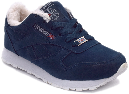 Reebok Classic Синие с натуральным мехом